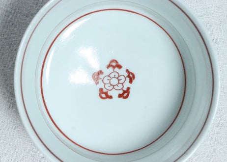 江戸中期色絵七宝繋ぎ図蓋物①　５客組