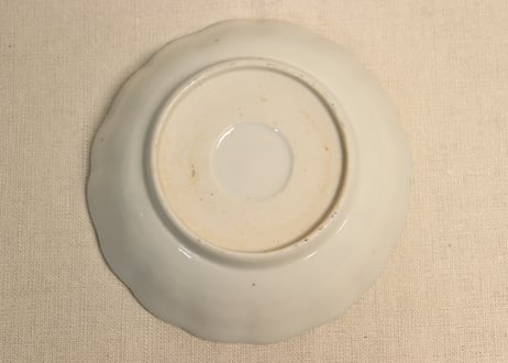 江戸幕末染付柳に牡丹図通り物なます皿