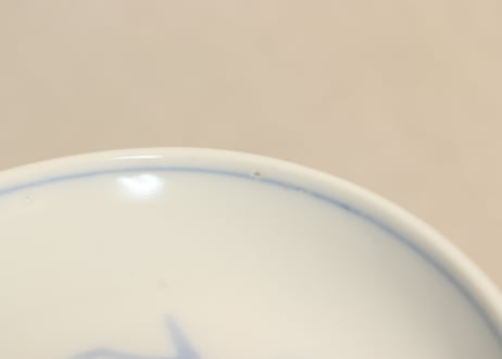 大正～昭和戦前染付梅図小皿②薄め
