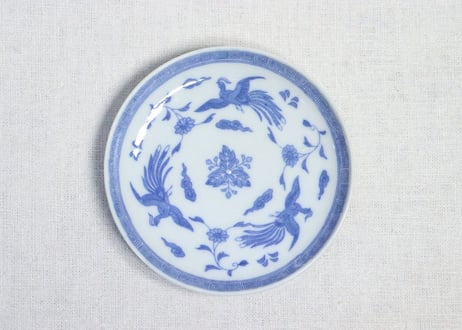 明治後期～大正銅判鳳凰図小皿