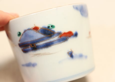 江戸後期色絵山水図猪口①