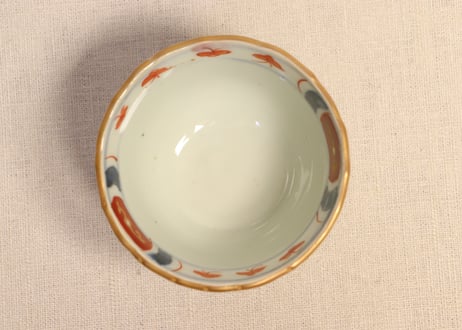 江戸幕末色絵四方に菊と唐草図向付 5客組