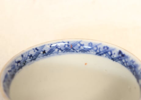 明治前期色絵菱文に松竹梅と鶴亀図向付