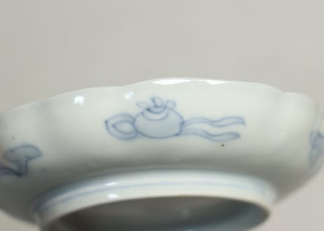 明治前期色絵獅子牡丹と人物図通り物小皿①濃いめ