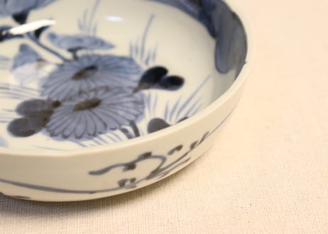 江戸中期染付菊図なます皿