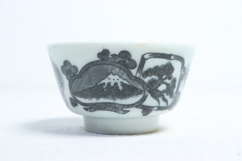 明治　湯呑み　型紙摺　印判 明治 湯呑み 型紙摺 印判