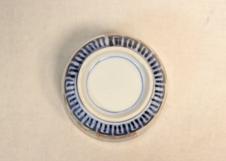 明治前期色絵菱文に松竹梅と鶴亀図向付