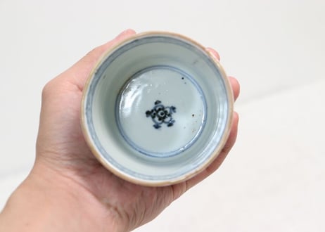江戸後期色絵窓絵と松竹梅図猪口 ノミホツ