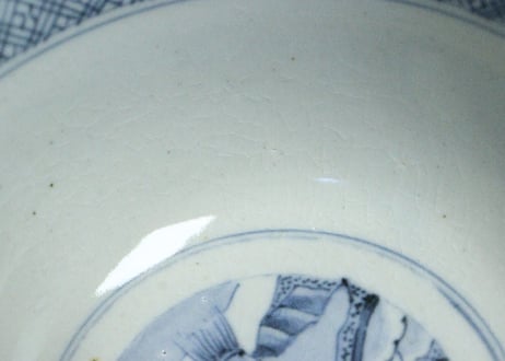明治前期色絵福良雀図飯茶碗　甘手