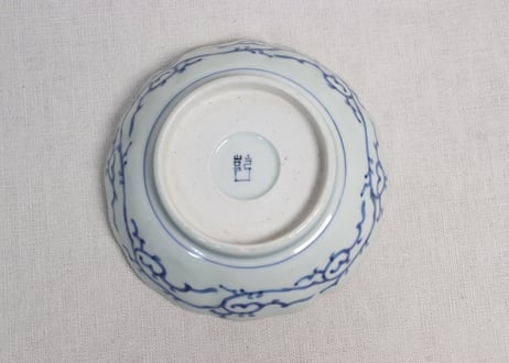 江戸幕末線描き牡丹と蝶図なます皿②ノミホツ