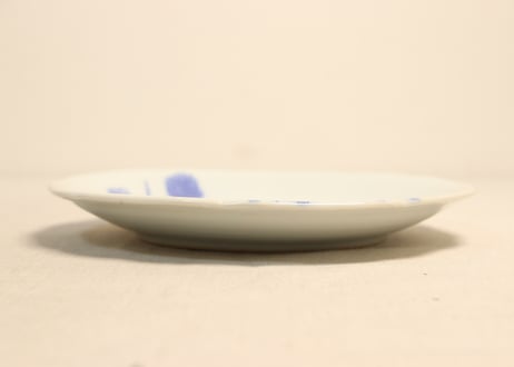 明治後期～大正銅判麦と菊図７寸皿