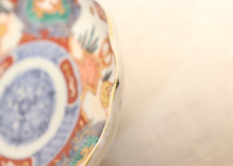 明治前期色絵兎図通り物小皿