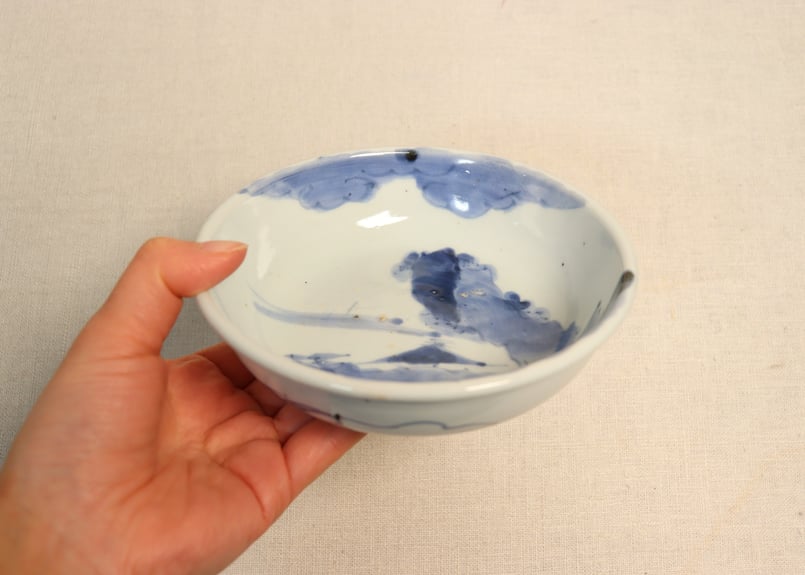 江戸幕末染付山水図春寒鉢② フリモノ | 吉祥寺PukuPuku