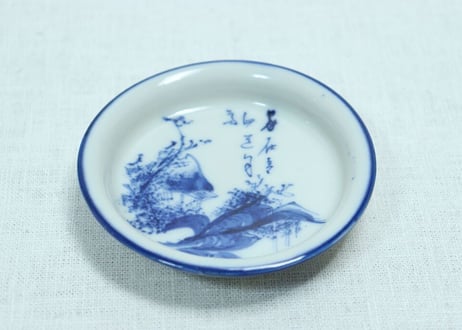 明治前期染付山水図小皿
