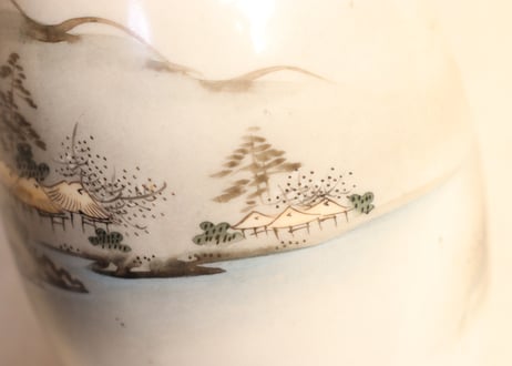 明治前期九谷焼色絵家風景図通り物三合徳利②　少甘手