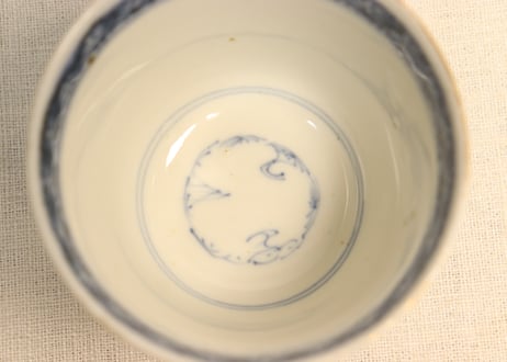 明治前期色絵桜と天馬と人物図大向付