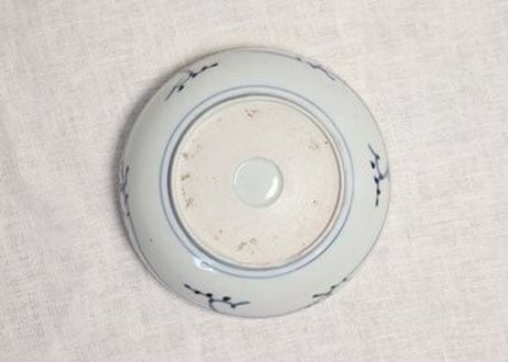 江戸中期染付二方に木図なます皿
