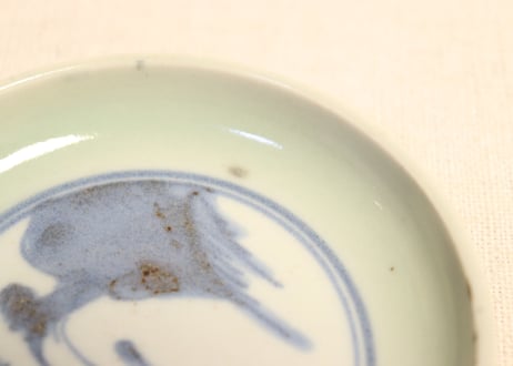 江戸中期青磁染付山水図小皿①