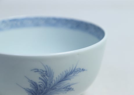 江戸後期稲束図蓋茶碗