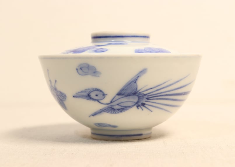 大きな器　【m183 麒麟　鳳凰　窓絵　二重高台　吉祥　染付色絵　平鉢　骨董　】 新商品】染錦金彩鳳凰 珠型5号花生 | 深川製磁 | 松坂屋名古屋店公式