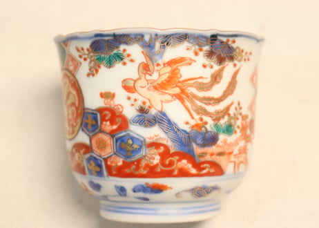 明治前期色絵龍と鳳凰図向付