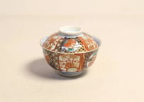 明治前期色絵桃と松竹梅図飯茶碗