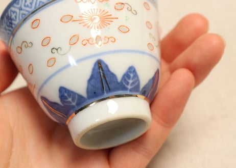 昭和40~50年代中国色絵蛍手煎茶碗②薄め