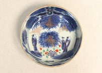 江戸後期色絵竹林賢人図春寒鉢