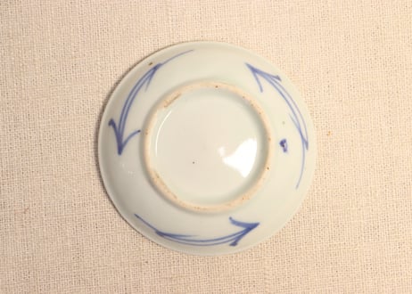 江戸中期染付柳図豆皿