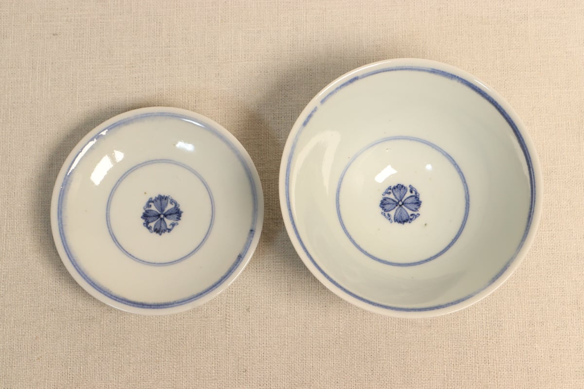 江戸後期染付牡丹図広東型蓋茶碗 | 吉祥寺PukuPuku