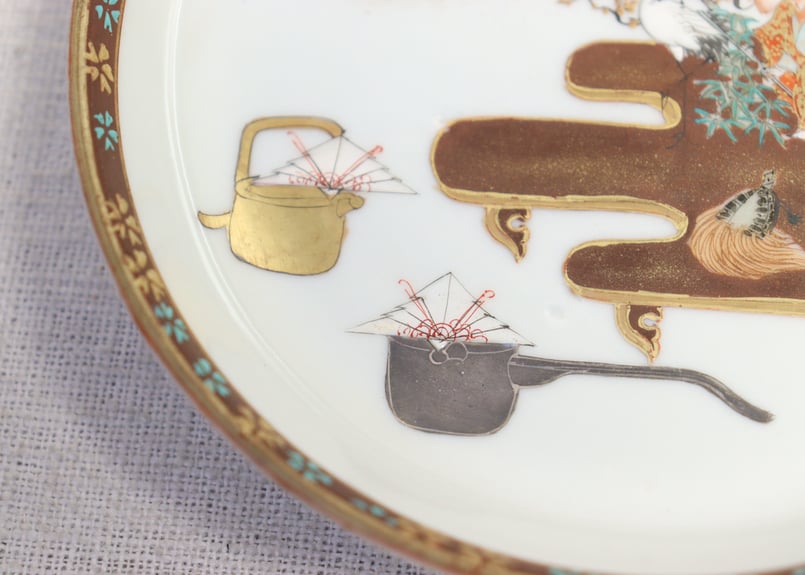 明治前期九谷焼色絵高砂図通り物小皿 | 吉祥寺PukuPuku