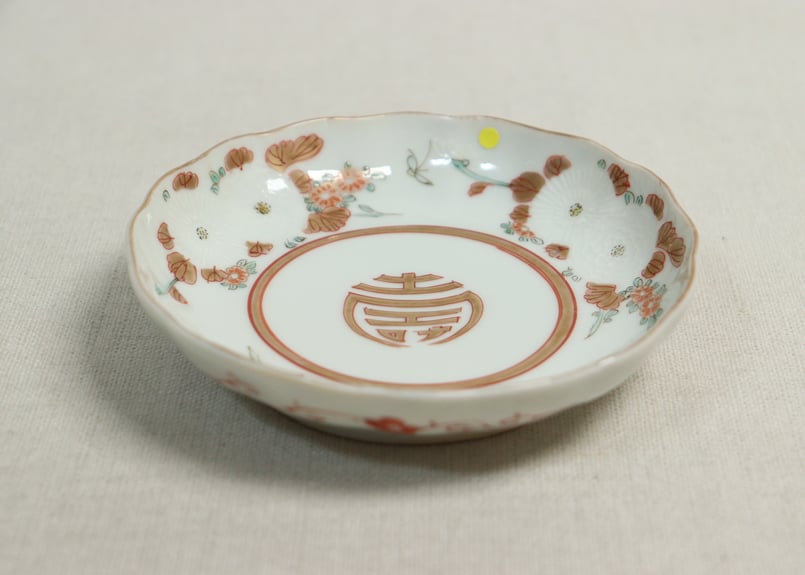 明治前期色絵三方菊図通り物小皿③小ニュウ | 吉祥寺PukuPuku