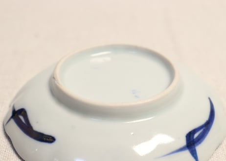 江戸幕末染付春蘭図小皿