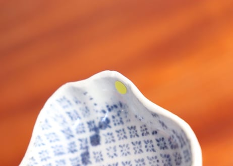 江戸中期紙刷古印判小紋図糸巻き型小皿② ノミホツ