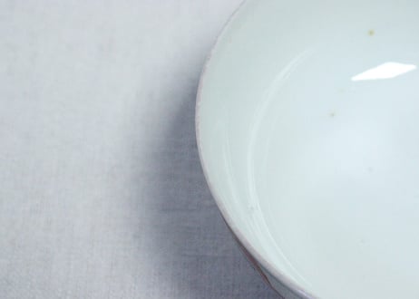 明治前期色絵菊と蝶図蒸茶碗　フリモノ