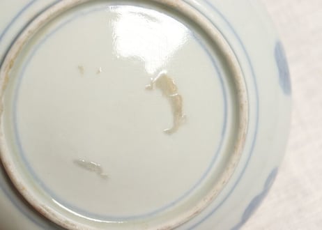 明治前期色絵鳳凰図小皿 窯傷