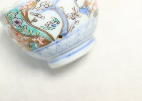 明治前期色絵鶴と松竹梅図通り物小向付