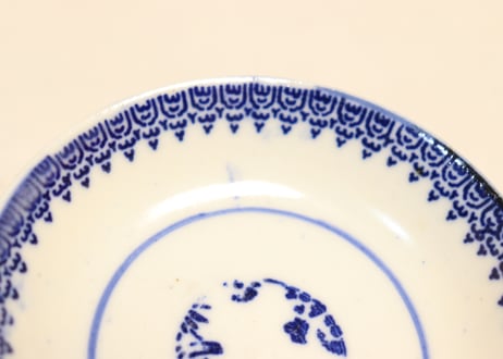 明治前期紙刷鳳凰図飯茶碗