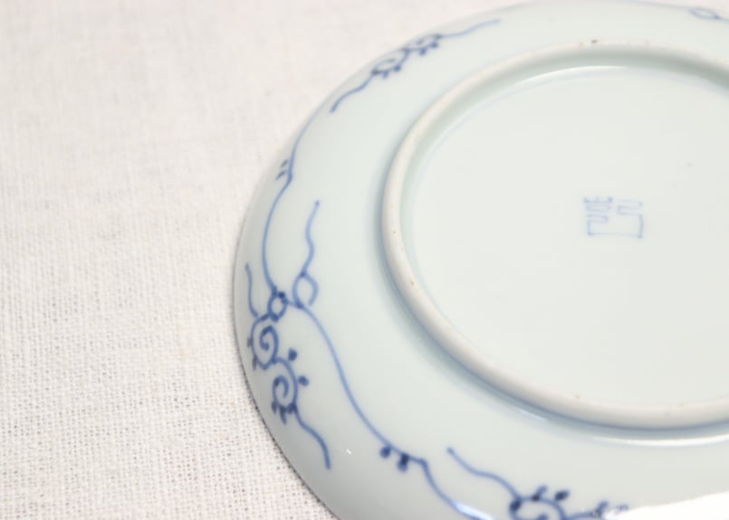 江戸末期染付の染付小皿2枚