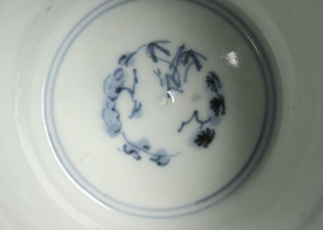 江戸後期染付蛸唐草文猪口③