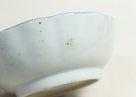 江戸後期染付波千鳥と丸窓絵図なます皿①