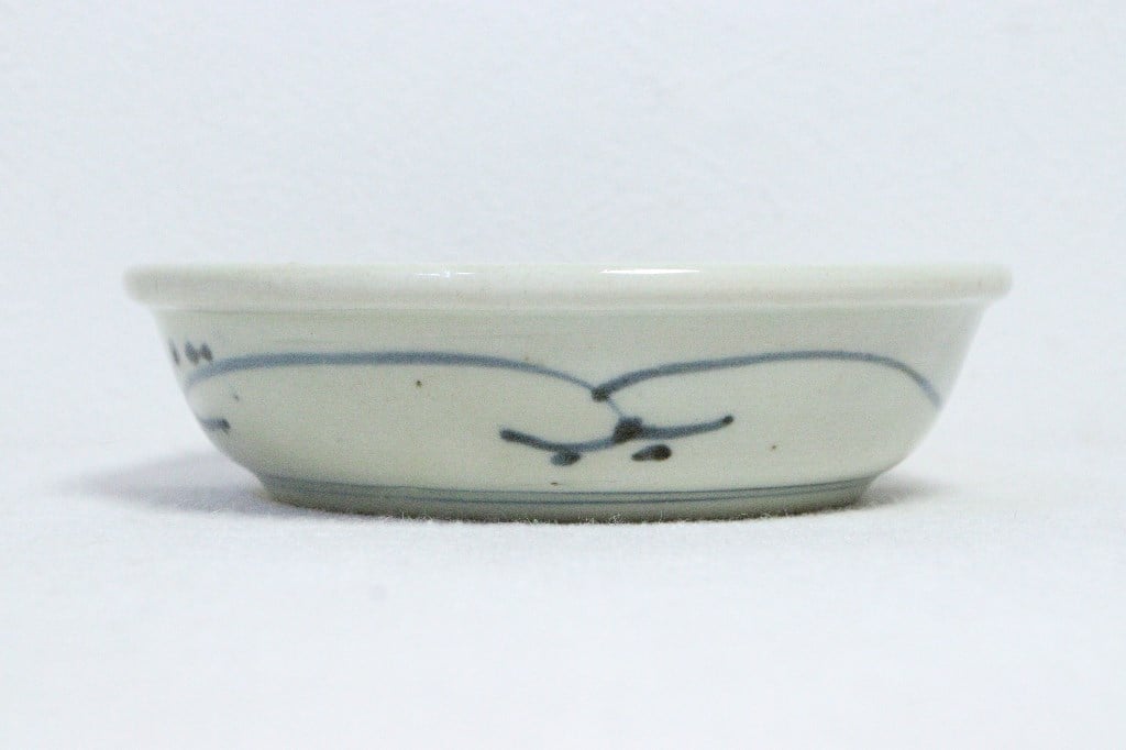 江戸後期染付三方に栗図なます皿① 窯傷,黒点 | 吉祥寺PukuPuku