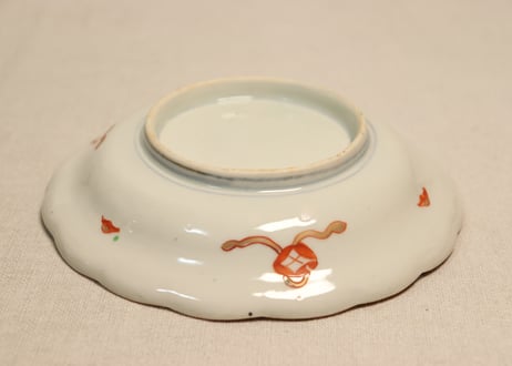 明治前期色絵松図屏風と犬図5寸皿