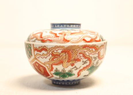 明治前期色絵桐と鳳凰図蓋茶碗