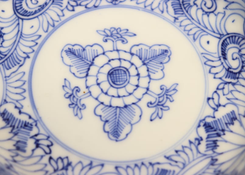 江戸幕末線描き花と唐草図なます皿 | 吉祥寺PukuPuku