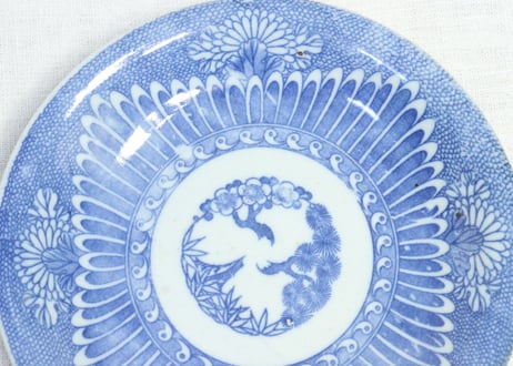 明治後期~大正銅判菊と花弁図6寸皿