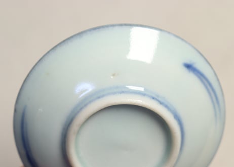 江戸中期染付山水図豆皿