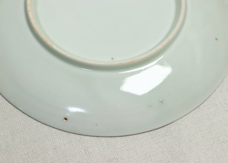 明治後期～大正銅判色絵牡丹と水仙図７寸皿①