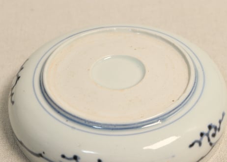 江戸後期染付花図丸縁立なます皿