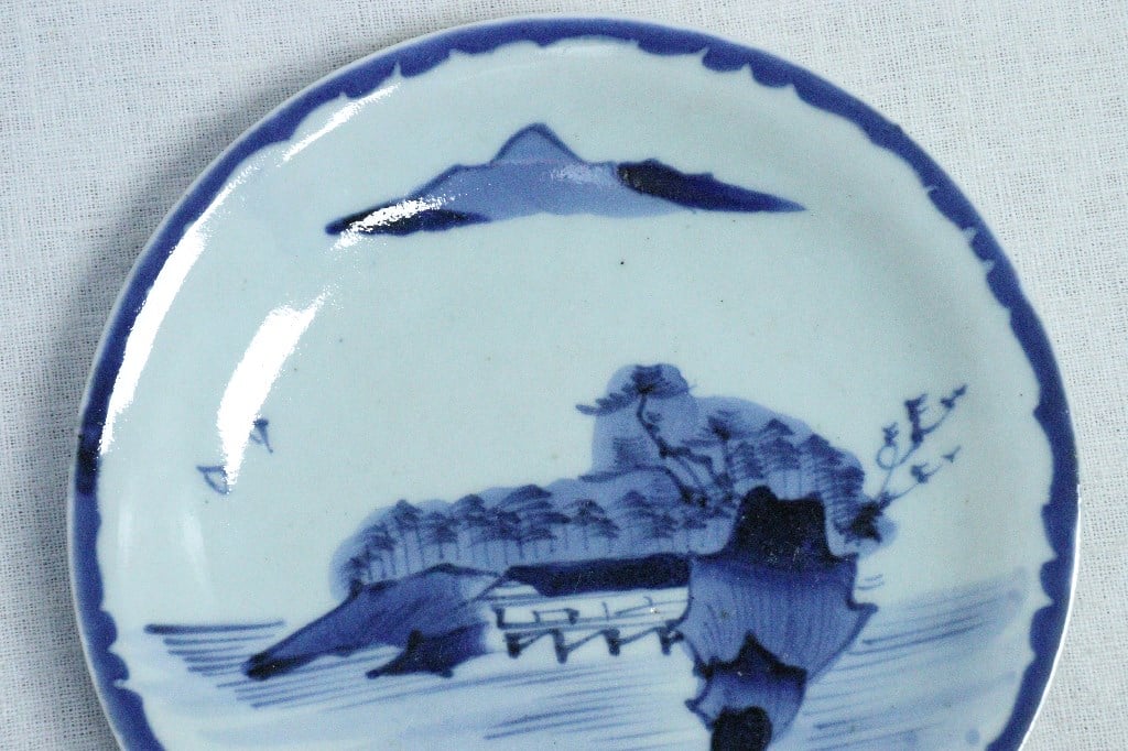 江戸幕末染付山水図7寸皿 | 吉祥寺PukuPuku